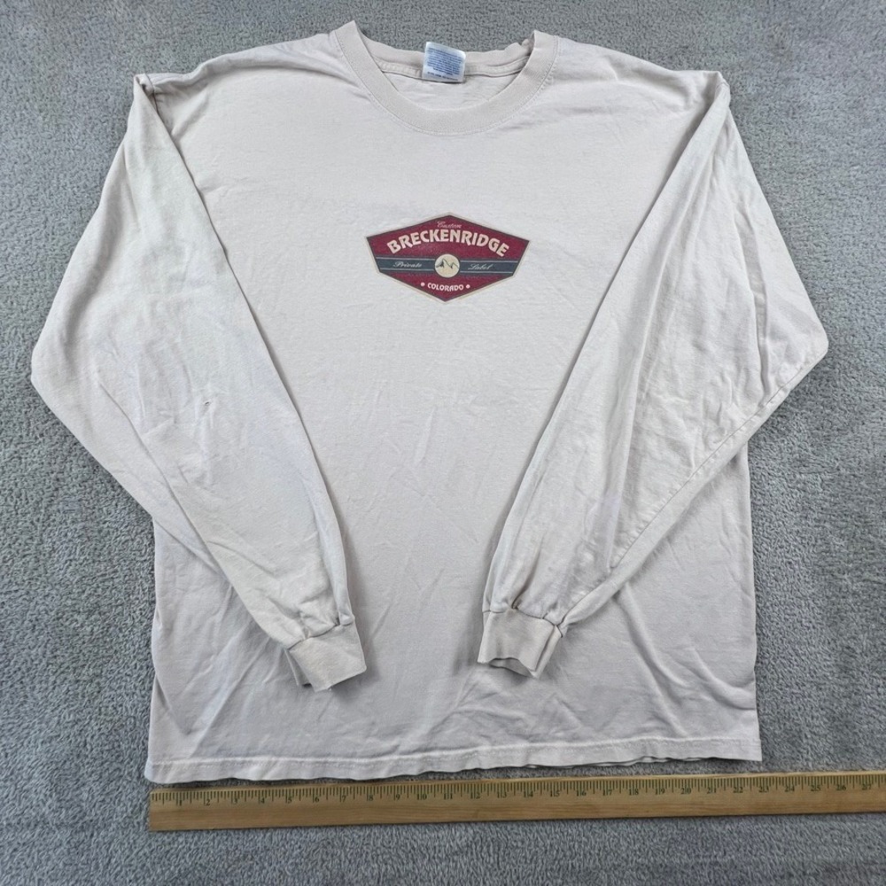 Breckenridge Colorado Graphic T Shirt Mens XL Tan Hanes Beefy-ee